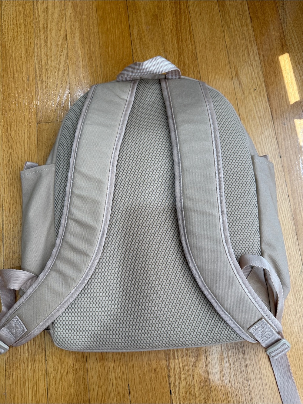 adidas Beige Simple Casual Backpack with Front Pockets - Picture 3 of 4